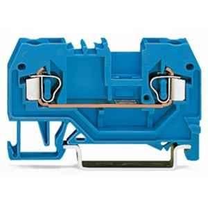 Wago 2.5 Sqmm DIN-rail Side & Center Marking Blue Cage Clamp 2-Conductor Through Terminal Block, 280-904