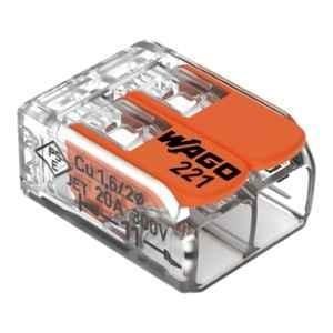 Wago 4 Sqmm Transparent Splicing Connector with Levers Housing for All 2-Conductor, 221-412