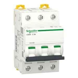 Schneider Electric Acti9 iC60H 4A Three Pole C Curve MCB, A9F84304