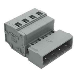 Wago 2.5 Sqmm 5mm 4 Pole Gray 1-Conductor Cage Clamp Male Connector, 231-604