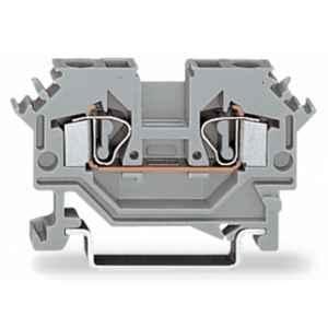 Wago 4 Sqmm DIN-rail Lateral Marker Slot Grey Cage Clamp 2-Conductor Through Terminal Block, 281-601