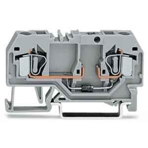 Wago 4 Sqmm DIN-rail Grey Cage Clamp 2-Conductor Component Terminal Block, 281-915/281-410