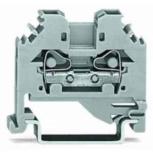 Wago 4 Sqmm Gray 2-Conductor Through Lateral Marker Slots Terminal Block for Cage Clamp, 281-101
