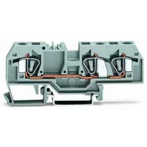 Wago 41A 3 Conductor Grey Through Terminal Block, 282-681
