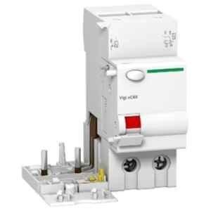 Schneider Electric Acti9 Vigi xC60 63A AC 100mA Double Pole Earth Leakage Add On Block, A9N26612