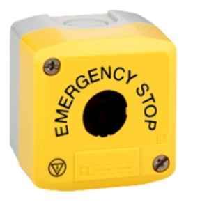 Schneider Electric Harmony 1 Cut-Out Plastic Yellow Lid & Grey Base Empty Enclosure, XALK01H29
