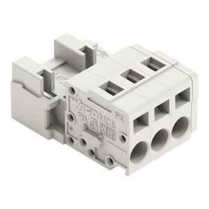 Wago 2.5 Sqmm 5mm 3 Pole Light Gray 1-Conductor Male Connector Cage Clamp, 721-603