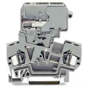 Wago 4 Sqmm DIN-rail Grey Cage Clamp 2-Conductor Disconnected Terminal Block, 281-624