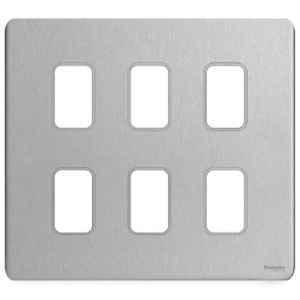 Schneider Electric ZENcelo India 6 Module Surround & Gridplate, IN8406C