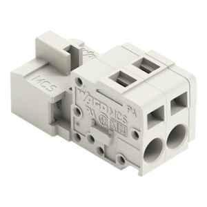 Wago 2.5 Sqmm 5mm 2 Pole Light Gray 1-Conductor Male Connector Cage Clamp, 721-602