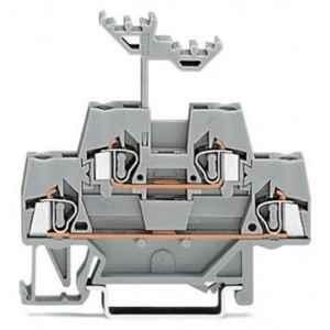 Wago 2.5 Sqmm Gray Double-Deck Through Terminal Block for Cage Clamp, 280-519