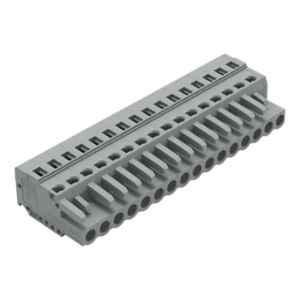 Wago 2.5 Sqmm 5mm 16 Pole Gray 1-Conductor Female Connector Cage Clamp, 231-116/026-000