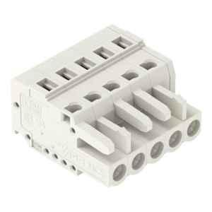 Wago 2.5 Sqmm 5mm 5 Pole Light Gray 1-Conductor Cage Clamp Female Connector, 721-105/026-000