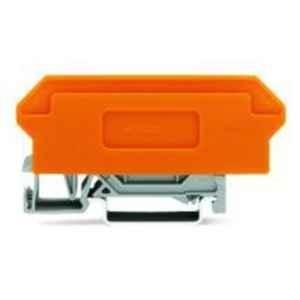 Wago 2.5 Sqmm 10 Pole Gray Cage Clamp Terminal Block with 4-Conductor & Orange Separator for Pluggable Modules, 280-629