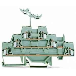 Wago 6 Pole Triple Deck Grey Through Terminal Block, 280-549