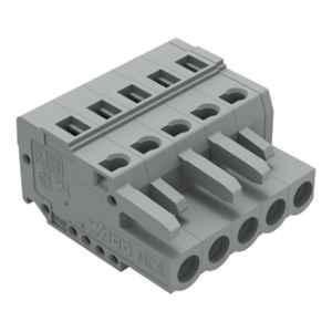 Wago 2.5 Sqmm 5mm 5 Pole Gray 1-Conductor Cage Clamp Female Connector, 231-105/026-000