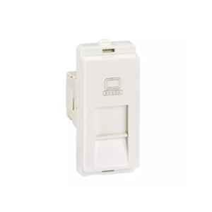 Schneider Electric Livia RJ45 White Data Socket with Shutter, P4045_N
