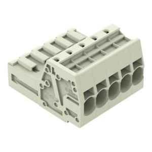 Wago 10 Sqmm 7.62mm 5 Pole Light Gray 1-Conductor Push-In Cage Clamp Male Connector, 831-3205