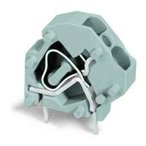 Wago 4 Sqmm 5mm 1 Pole Gray Cage Clamp Stackable PCB Terminal Block, 745-3801