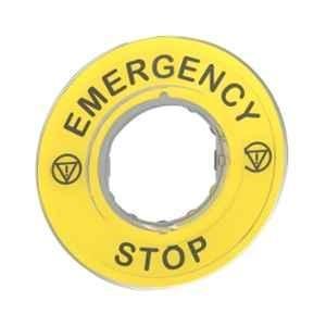 Schneider Electric 60mm Plastic Yellow Marked Emergency Stop Legend Holder, ZBY9320