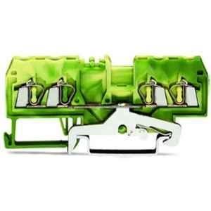 Wago 2.5 Sqmm 4 Conductor Green & Yellow Ground Terminal Block, 280-837