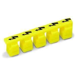 Wago Black & Yellow Protective Warning Marker with High Voltage Symbol for 5 Terminal Block, 283-415