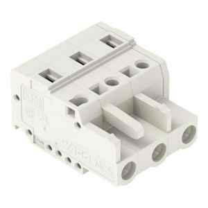 Wago 2.5 Sqmm 7.5mm 3 Pole Light Gray 1-Conductor Cage Clamp Female Connector, 721-203/026-000
