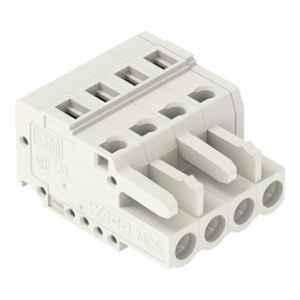 Wago 2.5 Sqmm 5mm 4 Pole Light Gray 1-Conductor Cage Clamp Female Connector, 721-104/026-000