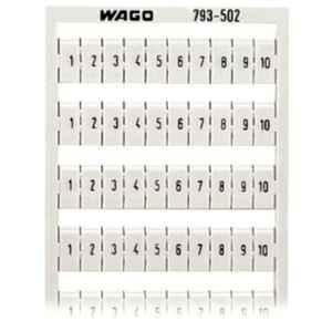 Wago 1-10 (10x) Horizontal White Snap-On Type WMB Marking Card, 793-502