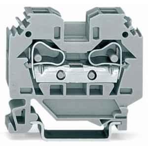 Wago 10 Sqmm DIN-rail Lateral Marker Slot Grey Cage Clamp 2-Conductor Through Terminal Block, 284-101