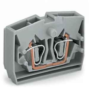 Wago 2.5 Sqmm 1P Grey Cage Clamp 2-Conductor Terminal Block with Fixing Flange, 264-301
