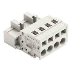 Wago 2.5 Sqmm 5mm 4 Pole Light Gray 1-Conductor Male Connector Cage Clamp, 721-604
