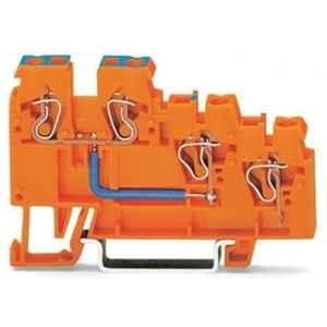 Wago 9A Orange 3-Conductor Sensor Supply Terminal Block with 2.5 Sqmm Cage Clamp, 270-564