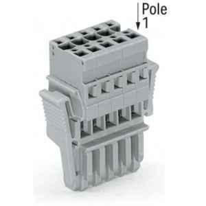 Wago 4 Sqmm 5P Grey Cage Clamp 1-Conductor Female Connector, 769-105/021-000