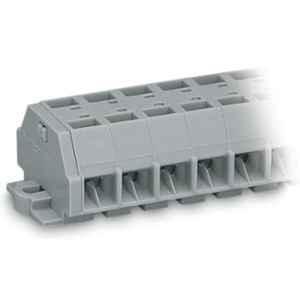 Wago 1.5 Sqmm 2P Grey Cage Clamp 4-Conductor Terminal Strip with Fixing Flange, 260-202