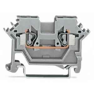 Wago 2.5 Sqmm Gray 2-Conductor Through Lateral Marker Slots Terminal Block for Cage Clamp, 280-601