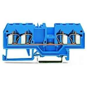 Wago 20A 4 Conductor Blue Through Terminal Block, 280-834