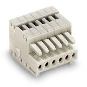 Wago 0.5 Sqmm 2.5mm 6 Pole Light Gray 1-Conductor Cage Clamp Female Connector, 733-106