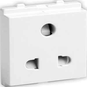 Schneider Electric Opale 6A 2 Module White Universal Socket with Shutter, X2007WH