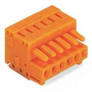 Wago 1.5 Sqmm 3.81mm 4 Pole Orange 1-Conductor Cage Clamp Female Connector, 734-204