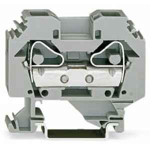 Wago 16 Sqmm Gray 2-Conductor Through Lateral Marker Slots Terminal Block for Cage Clamp, 283-101
