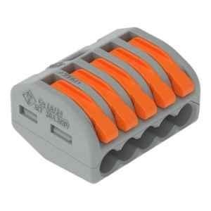 Wago 4 Sqmm Gray Splicing Connector with Levers Housing for All 5-Conductor, 222-415