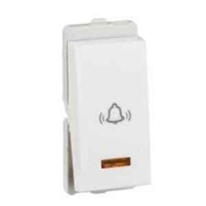 Schneider Electric Livia 10A 240V White 1 Module Doorbell Switch with Indicator, P1085_N
