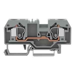 Wago 10 Sqmm DIN-rail Center Marking Grey Cage Clamp 2-Conductor Through Terminal Block, 284-901