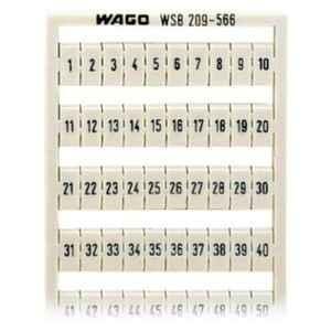 Wago 1-50 (2x) Horizontal White Snap-On Type WSB Marking Card, 209-566