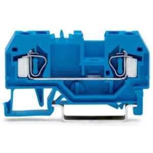 Wago 4 Sqmm DIN-rail Center Marking Blue Cage Clamp 2-Conductor Through Terminal Block, 281-904