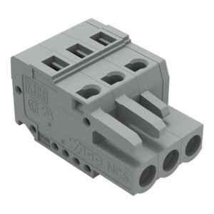 Wago 2.5 Sqmm 5mm 3 Pole Gray 1-Conductor Cage Clamp Male Connector, 231-103/026-000