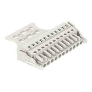 Wago 2.5 Sqmm 5mm 4 Pole Light Gray Lateral Locking Levers 1-Conductor Cage Clamp Female Connector, 721-104/037-000