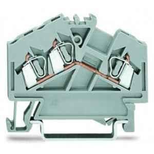 Wago 2.5 Sqmm Gray 3-Conductor Through Centre Marking Terminal Block for Cage Clamp, 280-641