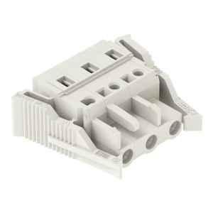 Wago 2.5 Sqmm 7.5mm 3 Pole Light Gray Lateral Locking Levers 1-Conductor Cage Clamp Female Connector, 721-203/037-000
